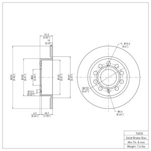 Audi A3 Brake Rotor (1) - Rear - R1 Concepts - Plain - `10-`19